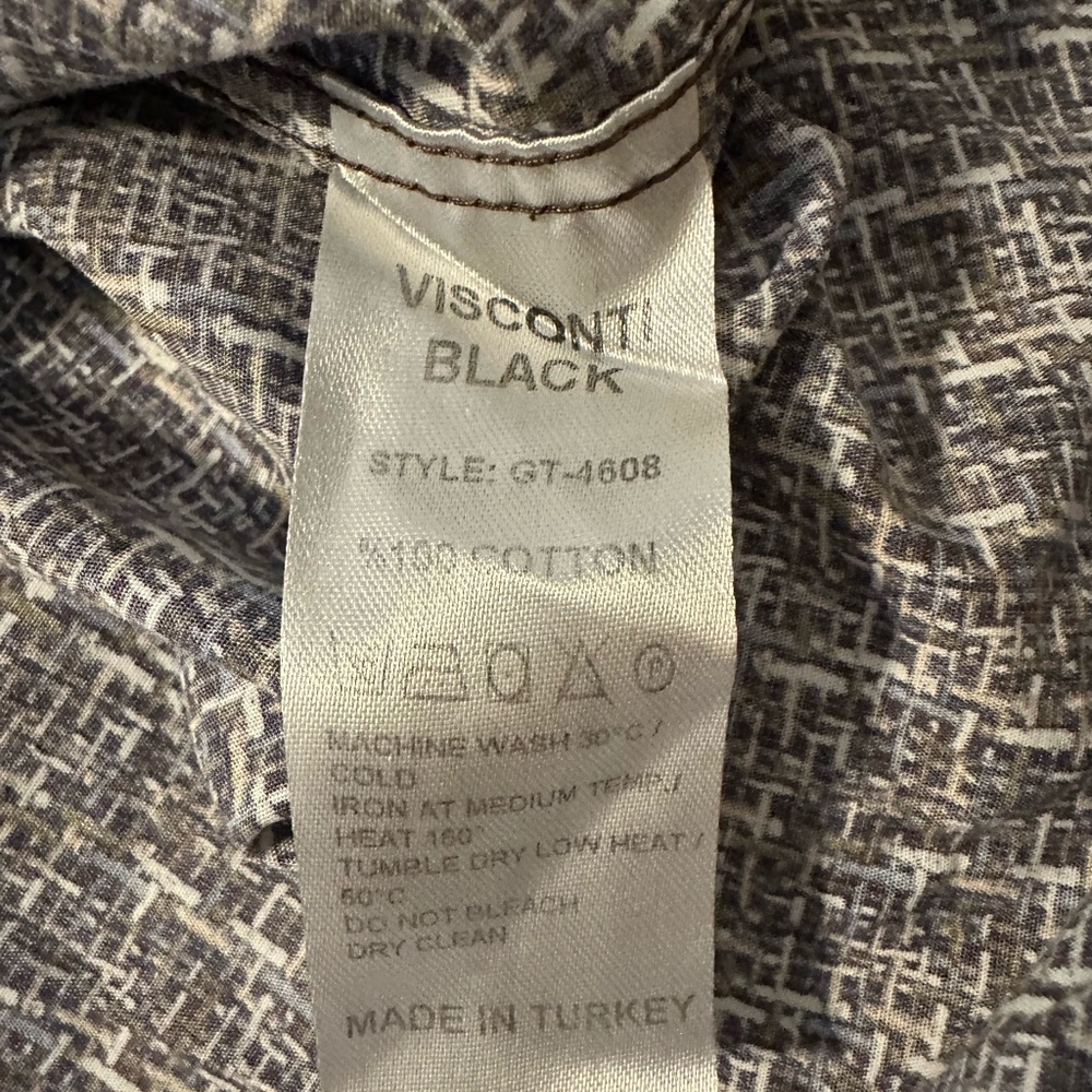 Visconti Black Pattern Button Down Long Sleeve Sh… - image 4